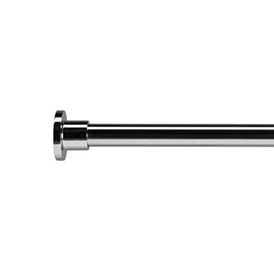 Image of Croydex Premium Shower Curtain Pole with Classic Round Wall Brackets, Stainless Steel Rail, Maximum Length 2000mm, 25mm Diameter Pole, Chrome Plated