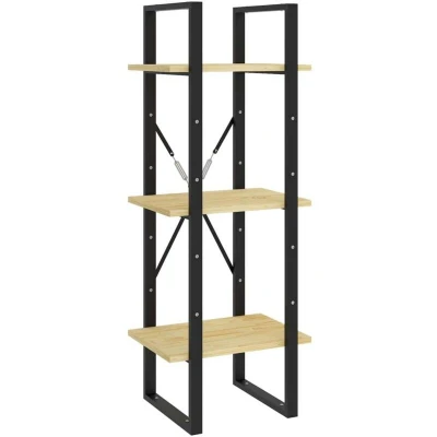 Image of vidaXL 3 Tier Book Cabinet 40x30x105 cm Solid Pinewood