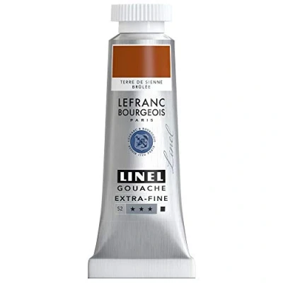 Image of Lefranc &amp; Bourgeois Gouache Paint, Siena Burned, 14ml Tube Gouachefarbe