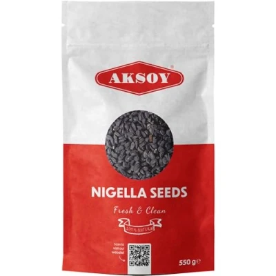 Image of Aksoy Premium Quality Black Cumin Seeds 550g (Nigella Seeds, Nigella Sativa, Kalonji) Resealable Pouch, Raw, Non GMO, Vegan and No Preservatives (Packaging may vary)