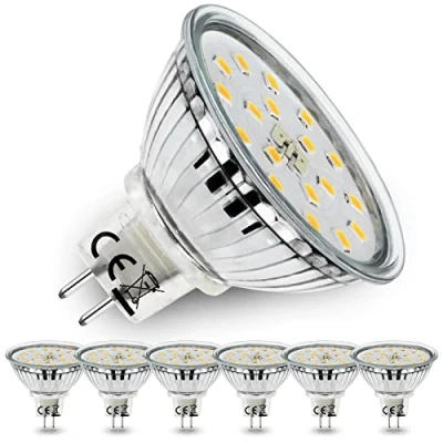 Image of Allesgute 6X 5W MR16 LED Bulbs, GU5.3 Light Bulbs Daylight White 4500K, 2 Pin Spot 12V, Energy Saving Replace 45W Halogen