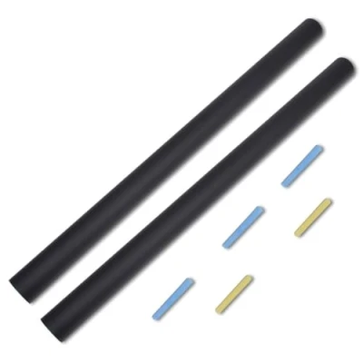 Image of &quot;vidaXL Black PVC Wall Sticker Blackboard Easy to Stick, Erase and Remove for Home, Kids Room, Kitchen Includes 2 Rolls Multicoloured Chalks&quot;