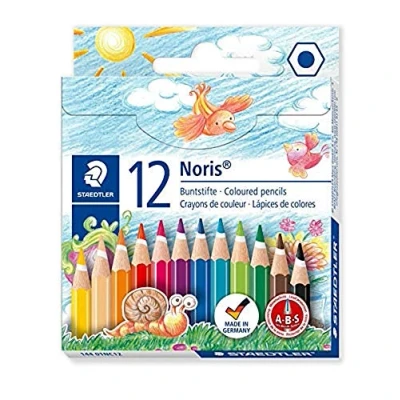 Image of STAEDTLER Noris Club Half Length Coloured Pencil Multi Coloured, Pack of 12