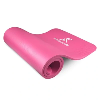 Image of ProsourceFit Extra Thick Yoga and Pilates Mat ½ (13mm), 71 inch Long High Density Exercise with Comfort Foam Carrying Strap, Pink