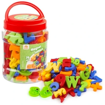 Image of Coogam Uppercase Lowercase Magnetic Letters and Numbers for Children Math Symbols A Z Alphabet Fridge Magnets Best Educational Toy Preschool Learning Spelling Counting (78 Pcs)