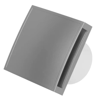 Image of EUROPLAST Diameter 100mm Light Switch Activation Bathroom Extractor fan with Timer 4 inch Silver Ventilation a Front Panel