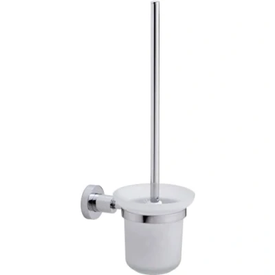 Image of tesa® Loxx Toilet Brush, high Gloss Chromed Metal, self Adhesive, Adhesive mounting Technology, 160 mm x 379 112