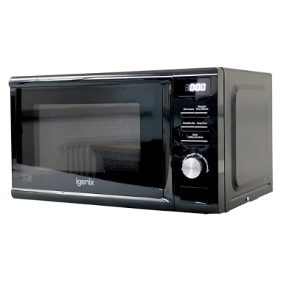 Image of Igenix IGMD0820B Digital Microwave, 20 Litre, 800 W, 5 Power Levels, Defrost by Time/Weight, 95 Minute Timer, Black