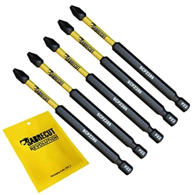 Image of 5 x SabreCut SCPZ289_5 89mm PZ2 Magnetic Impact Screwdriver Driver Bits Set Pozi Pozidriv Heavy Duty Compatible with Dewalt Milwaukee Bosch Makita and More