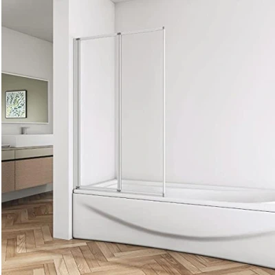 Image of Huiyang 800x1400mm 2 Fold Folding Pivot Shower Bath Screen Glass Door Panel Bathroom