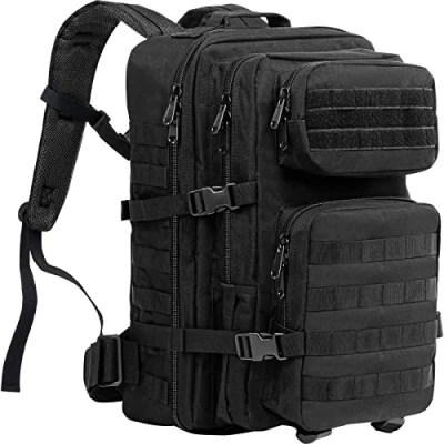 Image of ProCase Military Tactical Assault Backpack Rucksacks, 40L Large Capacity MOLLE Army Pack Bag Go Bag, for Hiking Trekking Camping Travelling Climbing and Other Outdoor Activities Black