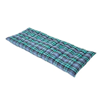 Image of HOMESCAPES Green Tartan Garden Bench Cushion 2 Seater Seat Pad for Patio Furniture Kitchen or Dining Indoor &amp; Outdoor Use Comfortable 100% Cotton “Blackwatch Style Thick 108 cm Wide
