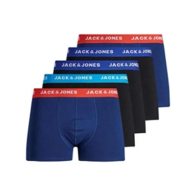 Image of JACK &amp; JONES JACHuey Men&#039;s Boxer Shorts, Pack of 5 Black S