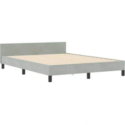 Image of vidaXL Bed Frame Light Grey 160x200 cm Velvet