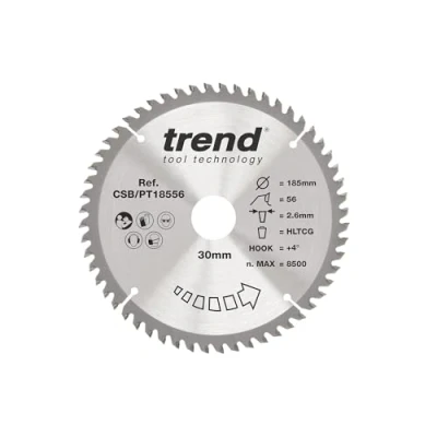 Image of Trend Laminate/HPL Circular Saw Blade 185mm x 30mm 56T