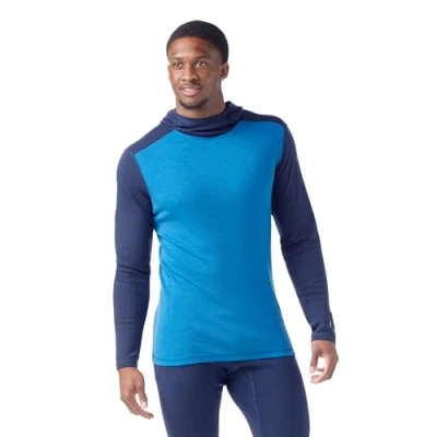 Image of Smartwool Men&#039;s Standard Classic Thermal Merino Base Layer Hoodie, Nival Blue/Deep Navy