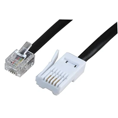 Image of Pro Signal PSG04205 RJ11 to UK Phone Plug (431A) Extension Lead, Black, 15m
