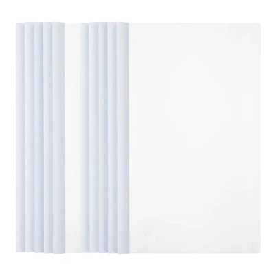 Image of M&amp;G 10 Pcs Report Covers with Sliding Bar, 15mm Clear Folders Large Sheets Capacity A4 Size File Document Organizer Binder for Classroom Office, White