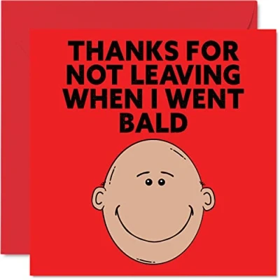 Image of Funny Birthday Card for Wife Girlfriend I Went Bald Happy Wedding Anniversary Women Her from Husband Boyfriend Him, 145mm x Valentines Greeting Cards Fiance Fiancee