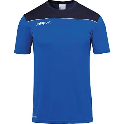 Image of uhlsport Men&#039;s Offense 23 Poly Shirt Football Training Clothing, White/Black/Anthracite, 164 (EU)