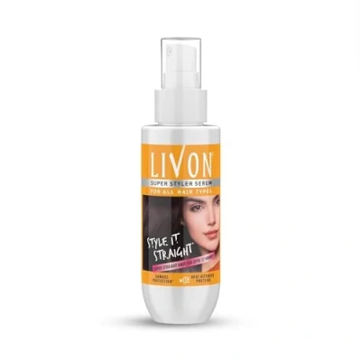 Image of Livon Hair Straightening Serum for Straighter Upto 12 Hours &amp; 5X Less Breakage,With Heat Activated Proteins, 100 ml