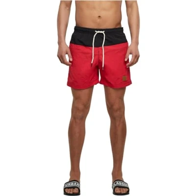 Image of Urban Classics Swimming shorts, Men&#039;s, Size: Small, Black/red