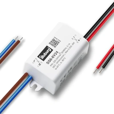 Image of illuburg LED Driver 24V, 6W Waterproof IP66 Flickerfree for Strip Light, Corded Electric, CE, UKCA certified, Overload &amp; Overvoltage Protection
