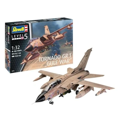 Image of Revell 03892 Tornado GR.1 RAF &quot;Gulf War&quot; 1:32 Scale Unbuilt/Unpainted Plastic Model Kit, Desert Camouflage