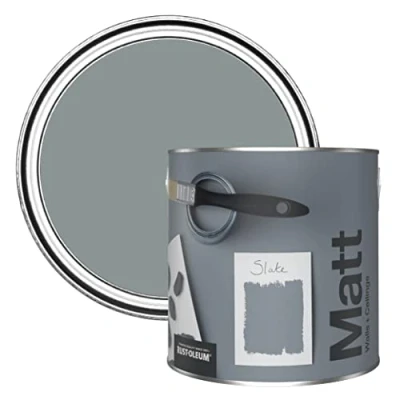 Image of Rust Oleum Colours Matt Emulsion Wall and Ceiling Paint Slate 2.5L