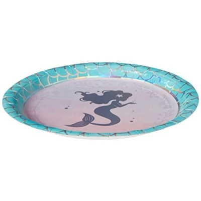 Image of Creative Converting PC336704, IRIDESCENT Mermaid Theme Paper Dinner Plates 8 Pcs