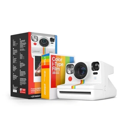 Image of Polaroid Now+ Generation 2 Camera + Film Bundle (16 Photos Included) White Bluetooth Connected App Controlled Instant 6437
