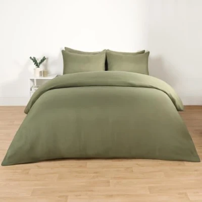 Image of Brentfords Duvet Cover Single, Microfibre Quilt Bedding Set Single Luxury Super Soft Comfy Bed Covers with Pillowcase, Green
