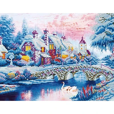 Image of Diamond Dotz (DD12010) Winter Village Embroidery Facet Art Craft Kit 79 x 50 cm