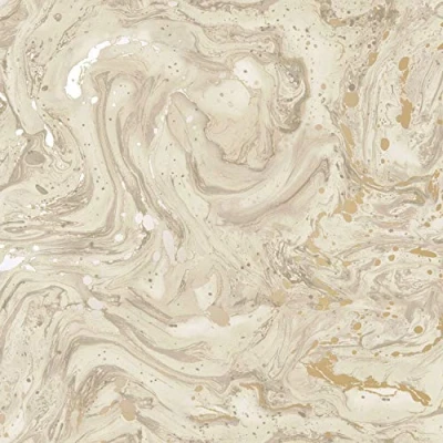 Image of Holden Decor Minerals Azurite Grey marble extra shiny Sparkle Luxury Wallpaper, Easy to Hang (Cream)