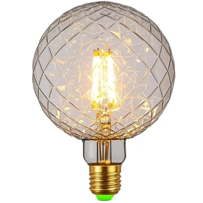 Image of Tianfan Led Bulbs Vintage 4W Warm White 2700Kelvin Big Globe Crystal Bulb 220/240V Edison Screw E27 Base Specialty Decorative Light G125 (Crystal)