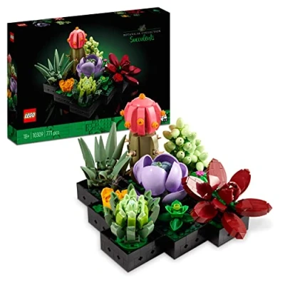 Image of LEGO 10309 Icons Succulents Artificial Plants Set for Adults, Home Décor, Creative Hobby, Gift Idea Her &amp; Him, Botanical Collection (Build 9 Small Plants), Flower Bouquet Kit