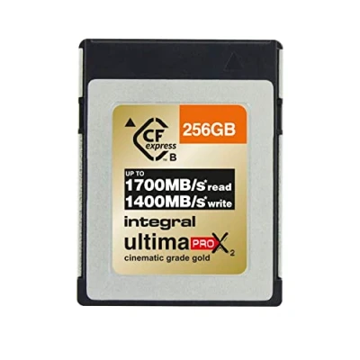 Image of Integral 256GB CFexpress Memory Card Type B 2.0 12K and 8K RAW 120 FPS 1700MB/s Read 1400MB/s Write Speed Sustained Designed for Advanced Cinematic DSLR Cameras