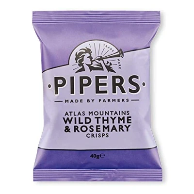 Image of Pipers Gluten Free Atlas Mountains Wild Thyme &amp; Rosemary Flavour Vegan Crisps Multi Pack (24) BBE 06/07/2020