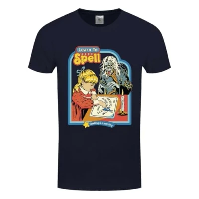 Image of Pyramid International Steven Rhodes Learn to Spell Men&#039;s Navy T Shirt