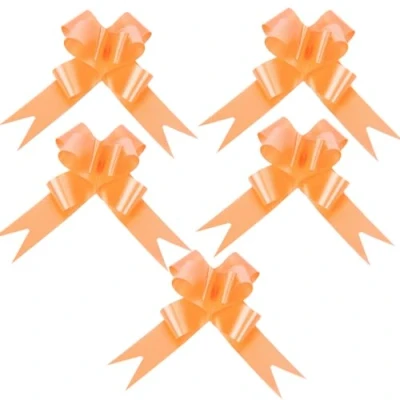 Image of SHATCHI Large 30mm/3cm Ribbon Pull Bows for Party Wall, Gift Wraps, Christmas Trees, Wedding, Birthday Hampers Decoration Florist, Orange, 40pcs