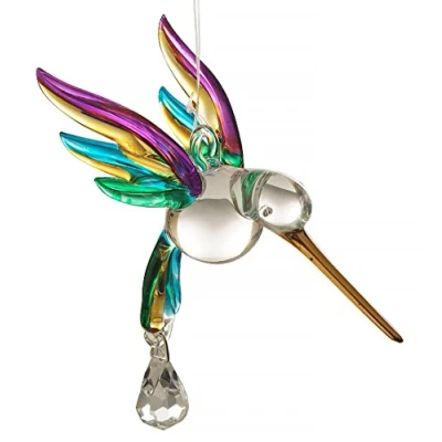 Image of Wild Things Handmade Fantasy Glass Hummingbird Suncatcher Gift Tropical