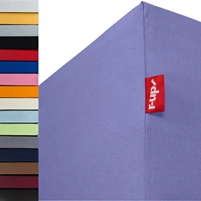 Image of r up “Passt Fitted sheet 140 x 200 160 to 35 cm height, many colours, 100% cotton, 130 g/m², Oeko Tex, stress free, also for high mattresses (corn yellow)