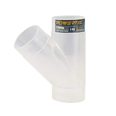 Image of POWERTEC 70228 2 1/2 Inch Y Fitting Dust Collection Hose Connector, Clear Color