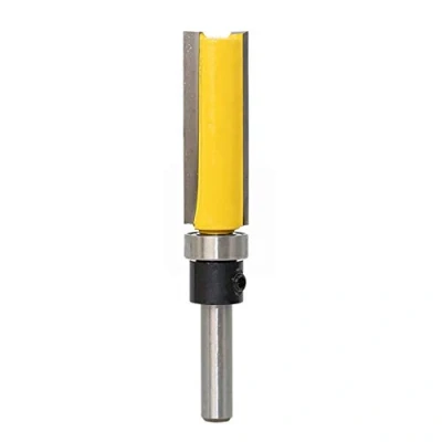 Image of ExcInter 1/4 Inch Shank Flush Trim Pattern Router Bit Template Router,1/4x1/2x38,Woodworking Top Bearing Milling Tools for Wood Hardwood Particleboard MDF