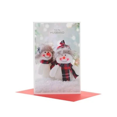Image of UK Greetings Christmas Card for Husband Snowman Design