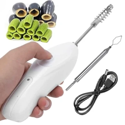 Image of Portable Vegetable Corer with Scale Scraper, 30W Electric Scraping Machine, Stainless Steel Rechargeable Fruit Digging Corer, Cordless Zucchini for Squash, Tomato, and Scaling Fishes