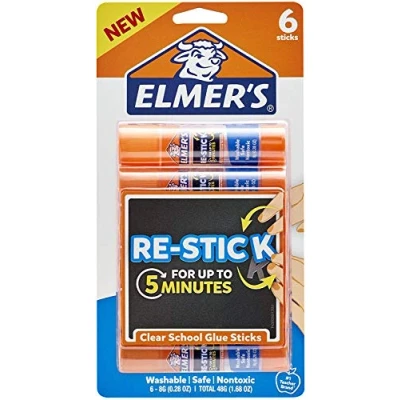 Image of Elmer’s Re Stick School Glue Sticks, 0.28 Ounces, 6 Count