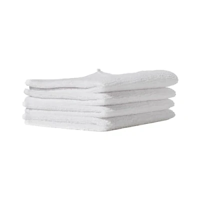 Image of Furniture Clinic Pack of 4 Microfibre Cloths Lint Free White Cleaning Reusable and Washable