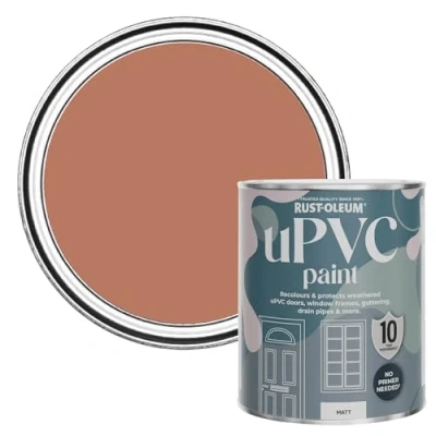 Image of Rust Oleum Red uPVC Door and Window Paint In Matt Finish Siena 750ml