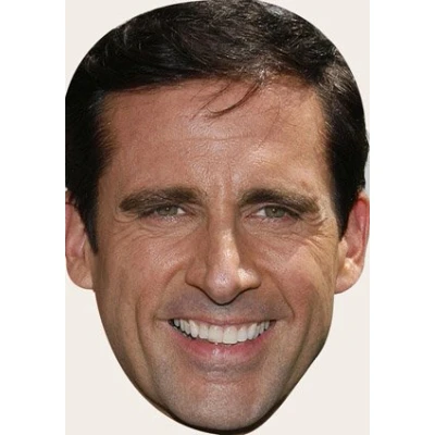 Image of FoxyPrinting Steve Carell Celebrity Cardboard Party Face Mask Fancy Dress
